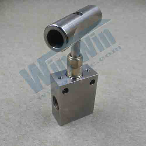 Waterjet high pressure fitting straight hand valve 