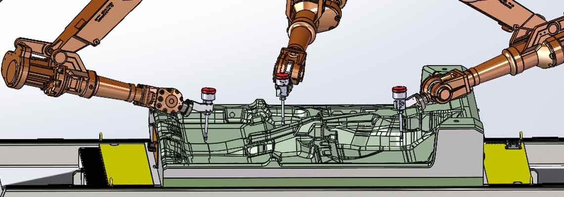 WINWIN Triple Robot Arm Ceiling Type Waterjet robotic Cutting System (图4)